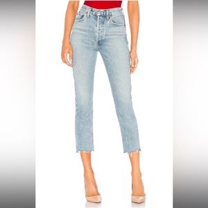 Agolde Riley High Rise Straight Crop in Zephyr